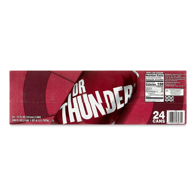 Great Value Dr Thunder Cherry Pepper Cola, 12 fl oz, 24 Pack photo 6