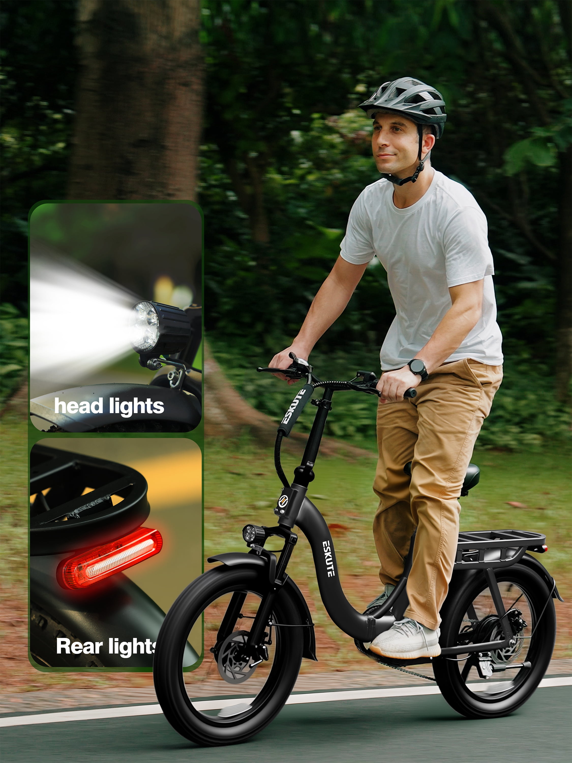 Adult Electric Bike – 1200W Peak Motor, 28 MPH, Foldable 20×3" Fat Tire, 48V 10.4Ah Battery Up to 55 Miles, 7-Speed Step-Through Cargo E-Bike with NFC Unlock, Black with Front Basket