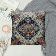 thumbnail image 2 of Nawypu Boho Pillow Covers Blue Orange Pink Throw Pillows Vintage Ethnic Carpet Bohemian Coral Floral Print Decorative PillowCase Farmhouse Cushion Case Decor for Home Sofa Couch Bed, 2 of 5