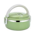 thumbnail image 1 of Moyic Contenedor de comida apilable de acero inoxidable, lonchera grande hermética para niños adultos Mostrada Verde 1 capa, 1 of 6