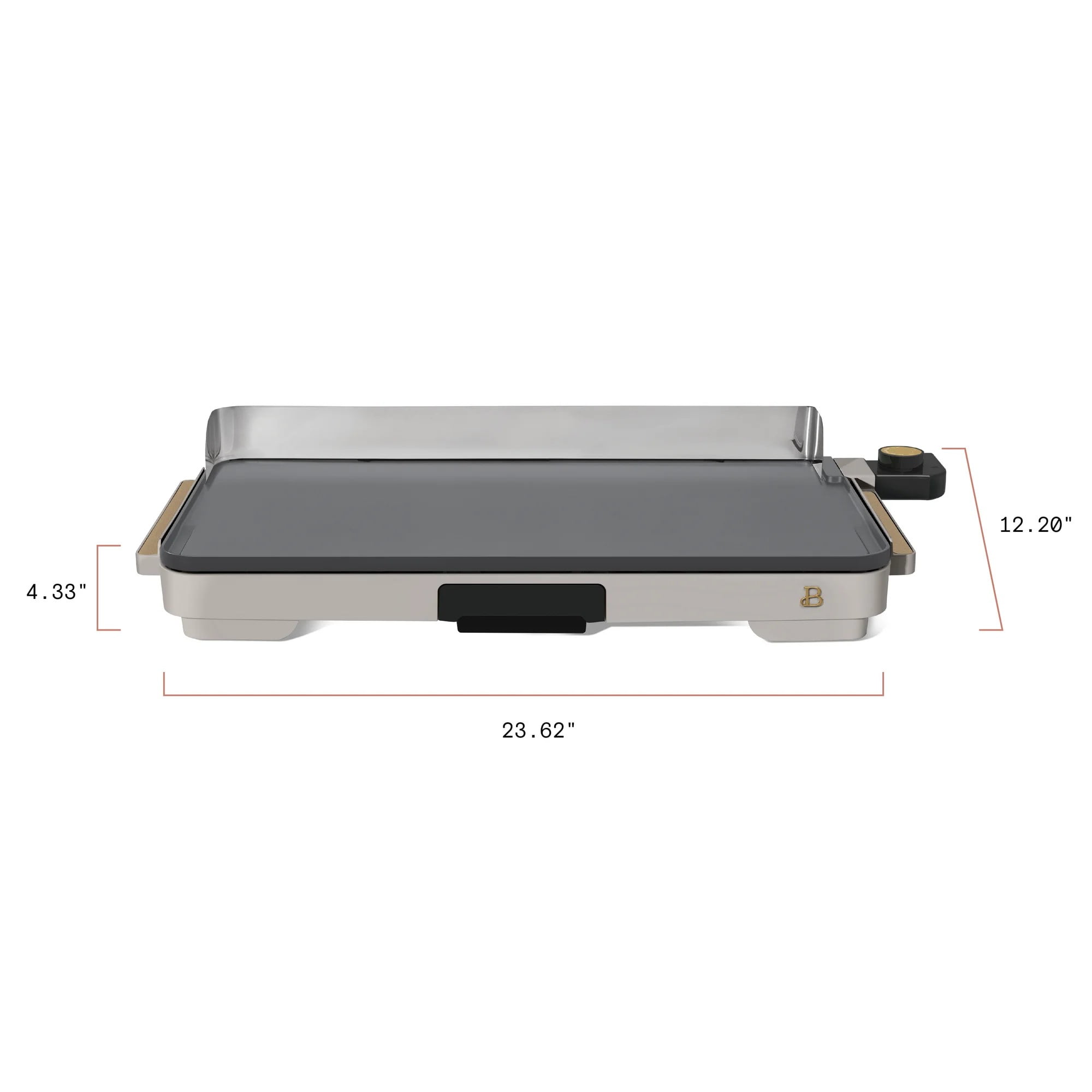 Beautiful XL Electric Griddle 12" x 22," Non-stick, Porcini Taupe by Drew Barrymore