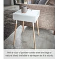 thumbnail image 5 of Yamazaki Home Storage Table - Two Sizes, White, Steel + Wood, Tall, Supports 8.8 pounds, Minimal Assembly, 5 of 7