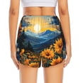 thumbnail image 4 of Goofa Elegant Sunset Sunflower Printed Women 2 in 1 Running Shorts,Quick Dry Athletic Workout Shorts,High Waisted Athletic Shorts with Liner Pockets-Medium, 4 of 9