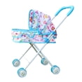 thumbnail image 3 of Cochecito de bebé plegable para muñecas, carrito de empuje, decoración para casa de muñecas, regalo para niñas Azul, 3 of 9
