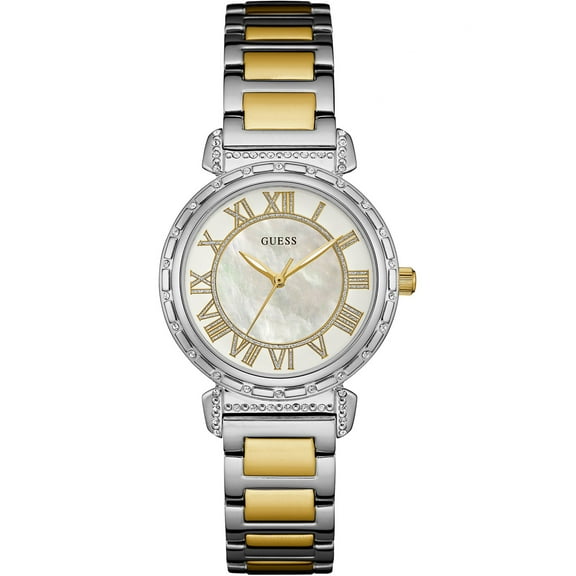 W0831L3,Ladies Dress,Stainless Steel,Two-Tone,Crystal Accented Bezel,30m WR