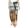 thumbnail image 1 of Balery Relaxing Cat With Orange Juice Pantalones de pijama para mujer, pijamas ultraligeros, pantalones de estar por casa-Large, 1 of 6