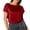 Red, variant on Lixiuxyad Women's Pure Color Minimalist Fashion Short Sleeve Top Summer Tee Shirts,Blue L