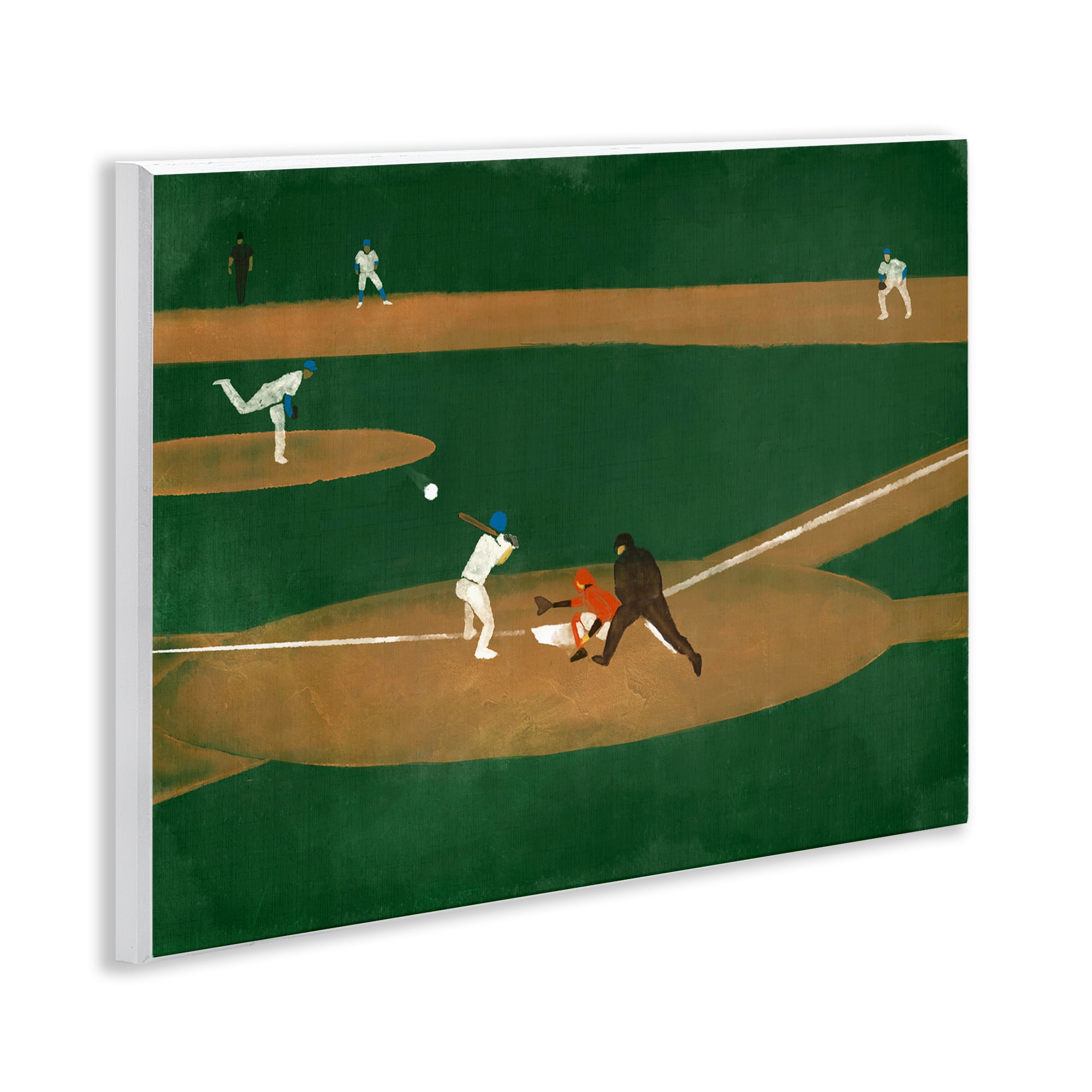 Stupell Industries Baseball Field View Sports Painting Unframed Art Print Wall Art, 14 x 11