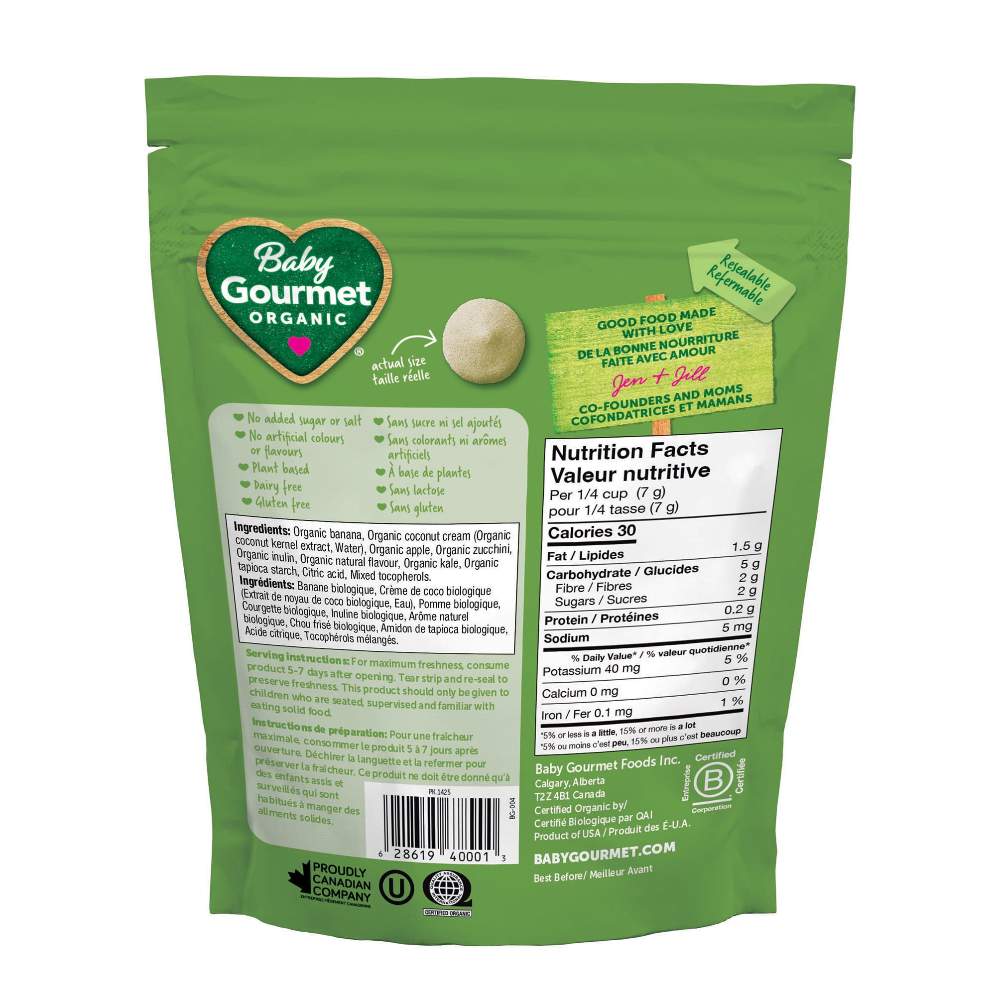 Baby Gourmet® | Melties™ | Organic Baby Snack Melts, Fruity Greens & Coconut Cream, 8 Months+, Meltable Snack - 23 g