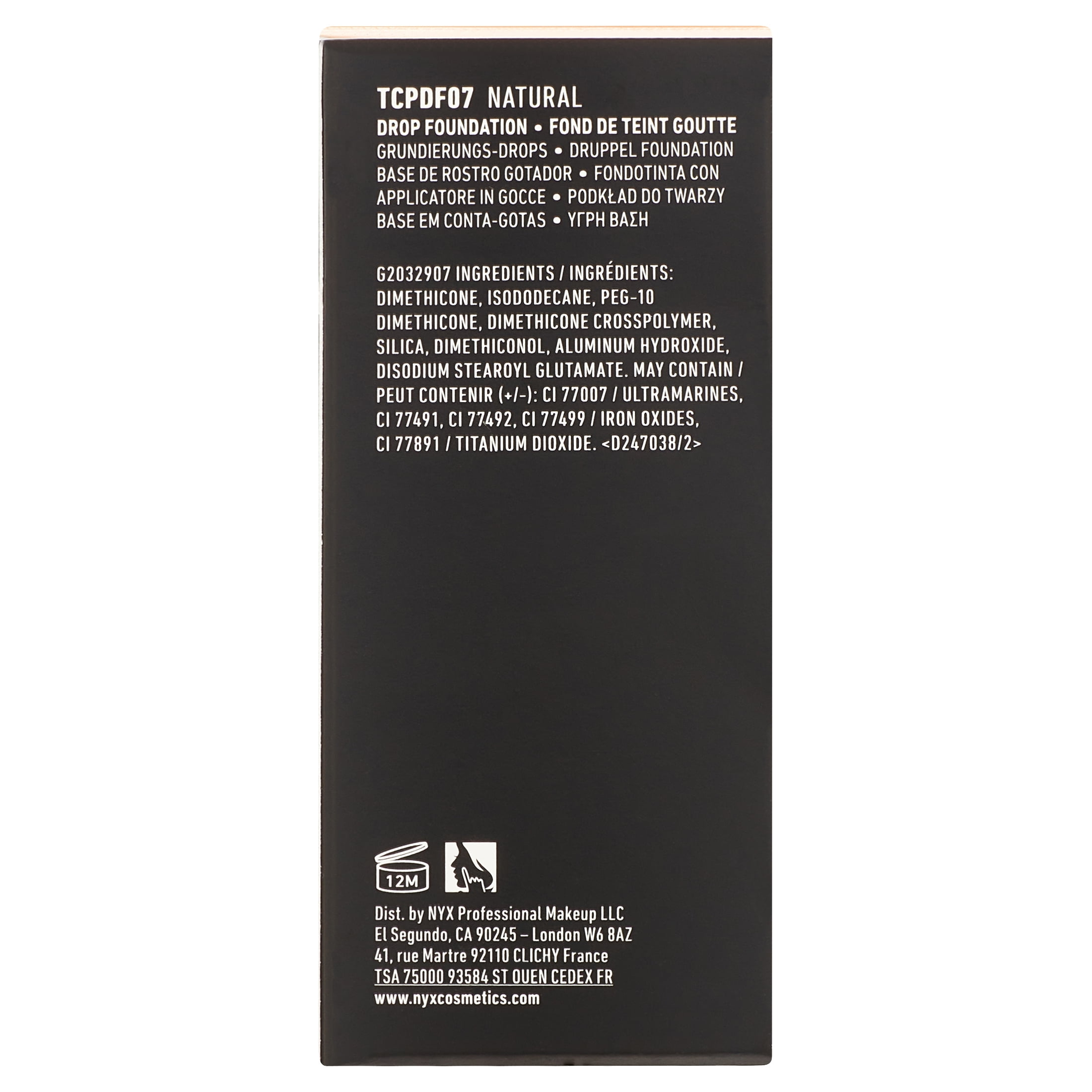 NYX Professional Makeup Total Control Pro Drop Foundation, Skin-true buildable coverage, clean vegan formula, Natural
