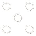 thumbnail image 2 of Sonducket Tobilleras ajustables en capas, tobilleras doradas y plateadas con borlas, tobilleras para mujer, cadenas para pies para vacaciones Plata 5Conjunto, 2 of 6