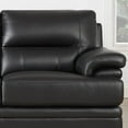 thumbnail image 4 of Hydeline Luxor Top Grain Leather Armchair Black with Tapered Legs Memory Foam and Springs Seating, 4 of 8