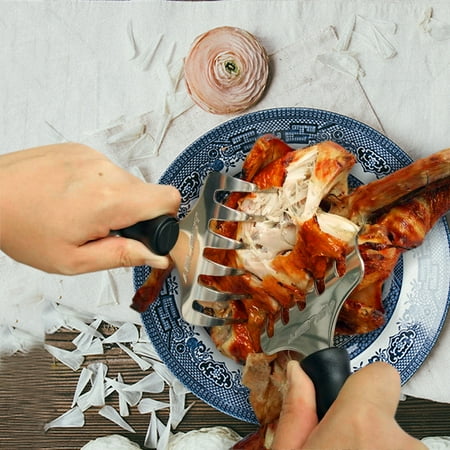 Bear Carving - 2 Pieces BBQ Pulled Pork Stainless Steel Shredder Bear Claws - Meat Handler Carving Forks