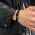 thumbnail image 2 of Pulsera de los hombres para el papá amante adolescente con 4 grabable personalizado de acero inoxidable pulsera de los hombres pulsera ajustable cumpleaños para el marido novio, 2 of 4