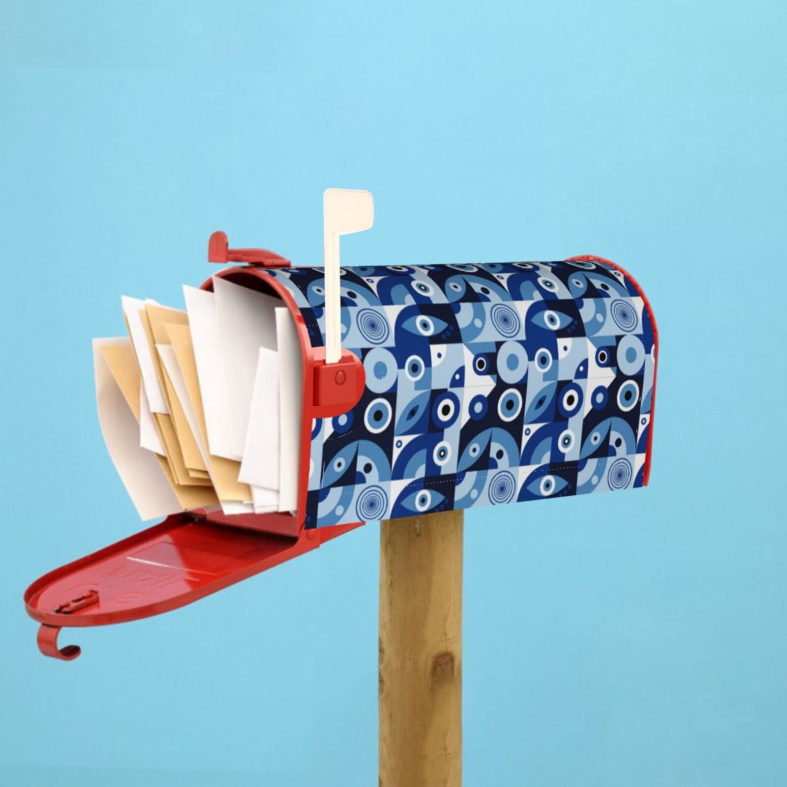 Xecao Evil Eye for Mailbox Cover with Magnetic Strips, Waterproof and Sunscreen, Adds a Decorative Touch to Your Garden Yard.