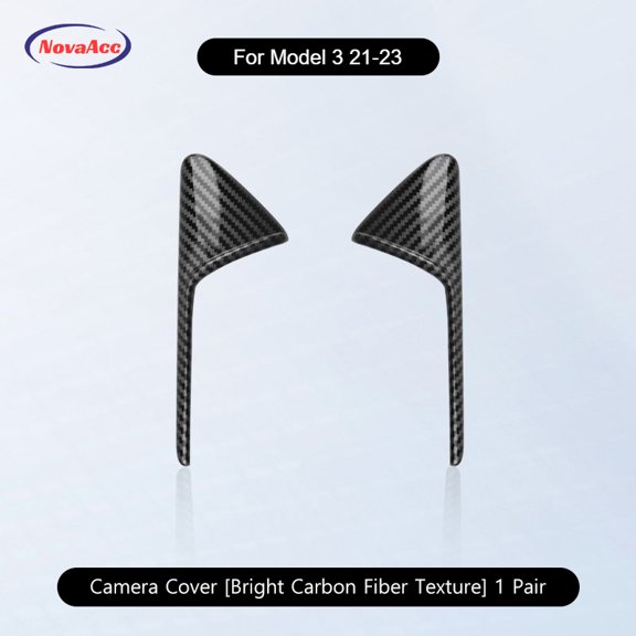 Car Side Camera Decorative Cover For Tesla Model Y Juniper Model 3 Highland 2021-2025 Carbon Fiber Look Trim Waterproof Durable Turn Signal Protective Cap