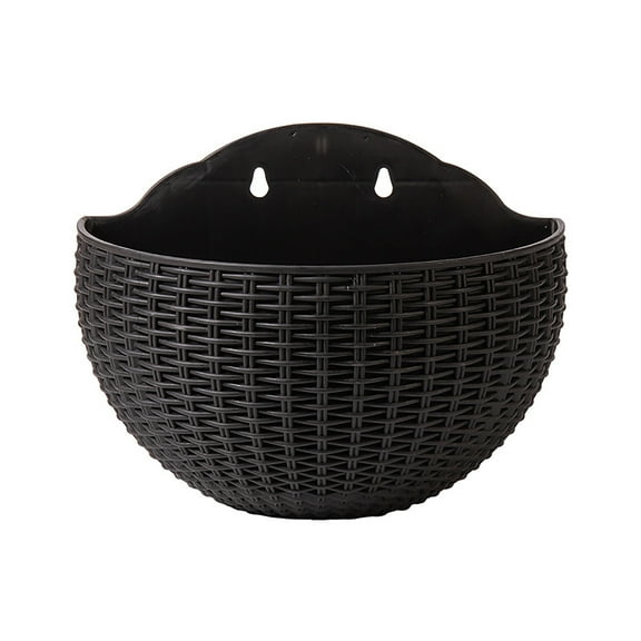 LQCrafK Wall and Railing Plastic Pots, Hanging Planters with S Hooks, Indoor and Outdoor Half Round Plant Holders for Fence, Balcony or Rails