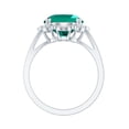 thumbnail image 2 of Rosec Jewels Lab Grown Emerald Ring with Diamond - 10X12 mm - AAAA Grade, 14K White Gold, US 13.00, 2 of 8