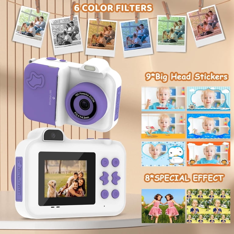 Hnjugfe Kids Camera Instant Print, Christmas Birthday Gifts Toys