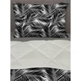 thumbnail image 3 of Black and White Comforter & Sham Bedding Set, Island Fan Palm Tree Leaves Caribbean Plants Jungle Foliage Ocean Beach, 3 pcs Duvet Set Microfiber Filling Quilt, 5 Sizes, Charcoal Grey, by Ambesonne, 3 of 4