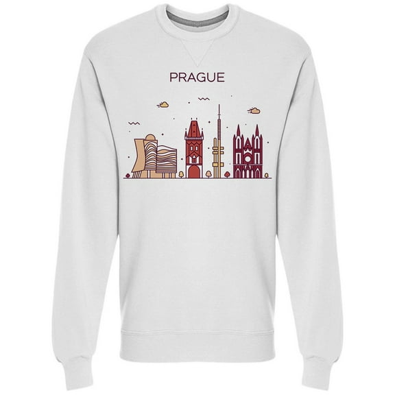 Prague Skyline Trendy Sweatshirt Men -Image by Shutterstock, Male 3X-Large