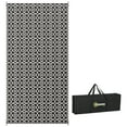 thumbnail image 1 of Outsunny Waterproof Outdoor Rug w/ Carry Bag, 9' x 18', Black White Clover, 1 of 10