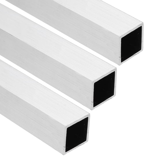 Uxcell Aluminum Square Tubing,0.59"x0.59"x10" Long 0.04" Wall Thick 6063 Aluminum Square Tube Seamless Structural Metal Profile Hardware for Construction DIY Home Decor Furniture 3pcs