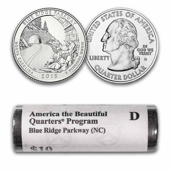 2015-D ATB Quarter Blue Ridge Parkway 40-Coin Roll BU