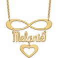 thumbnail image 1 of Custom Personalized Sterling Silver/Gold-plated Brushed Infinity with Name and Heart Necklace SS/Gold Plated: Jewelry by Sweet Pea - Made in USA, 1 of 5