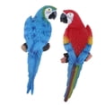 thumbnail image 1 of 2x fiel a la naturaleza resina adorno de escritorio modelo de pájaro juguete rojo azul 31cm, 1 of 9