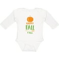 thumbnail image 3 of Inktastic Happy Fall Y'all, Pumpkin, Arrow - Orange Green Boys or Girls Long Sleeve Baby Bodysuit, 3 of 5