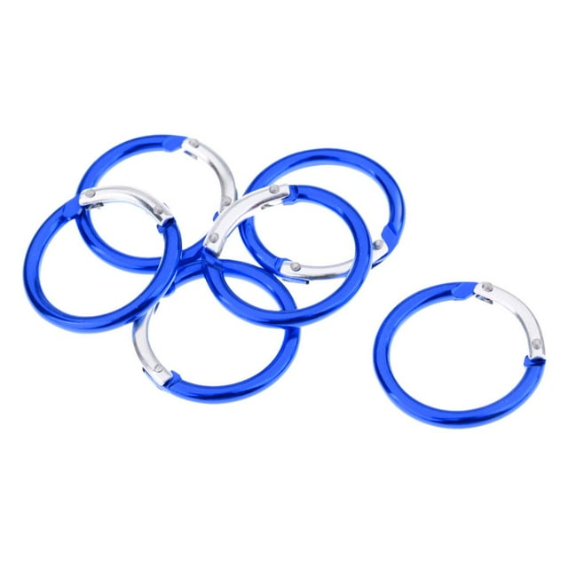Almencla 6 Pièces Rond en Aluminium Sp Clip Crochet Porte-Clés Mousqueton Bleu