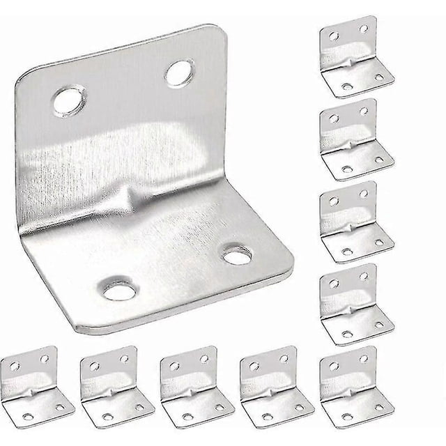 Assembly Bracket,10 Pieces Fixing Brackets Angle Bracket 90 Degree Right Angle Corner Bracket, L Shaped Furniture Fixing Corner Brace Joint Corner Con