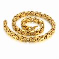 thumbnail image 3 of Hip Hop Byzantine Box Chain Set Solid 14K Yellow Gold Jewelry Sets For Men/Women Hot Sale RU Necklace & Bracelet, 3 of 6