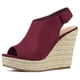 thumbnail image 1 of Sandalias De Cuña Tacón De Plataforma Alpargata Para Mujer Borgoña 35, 1 of 6