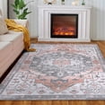thumbnail image 5 of Danolapsi ChenillePrinted Carpet Foldable Washable Boho Rug Soft Non Slip Mats Non-Shedding Stain Resistant Playroom Mat For Living Room Bedroom Floor Hallway Decor,Orange Red, 5 of 9