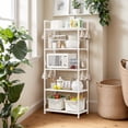 thumbnail image 3 of Qiyester 5 Tier Storage Shelves Adjustable Storage Shelf Heavy Duty Standing Shelf 66 Lbs Capacity for Kitchen Pantry Closet Bathroom Laundry Garage, White, 3 of 8