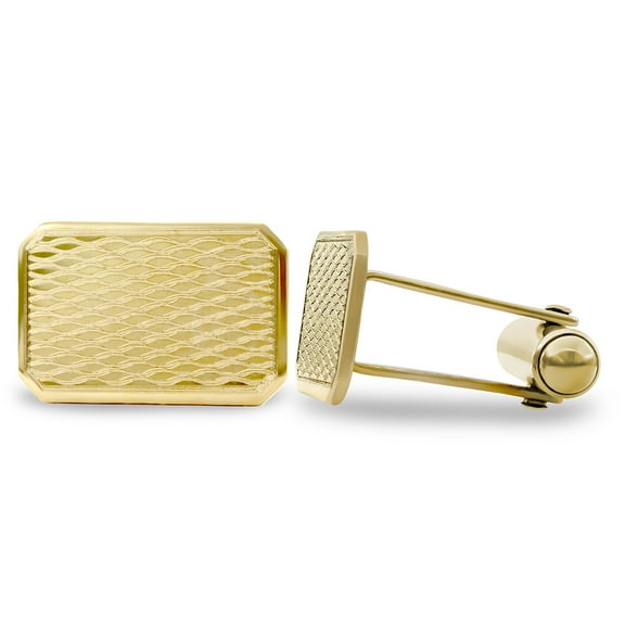 9ct Gold Jewelco London Rectangular Ogee Swivel Back Cufflinks