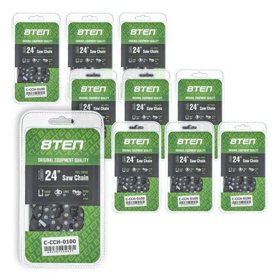 Full Chisel Chainsaw Chain 24 inch .050 3/8 81DL for Echo Jonsered 10 Pack 810-CCC2322H