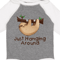 thumbnail image 4 of Inktastic Just Hanging Around with Cute Sloth Boys or Girls Long Sleeve Baby Bodysuit, 4 of 5