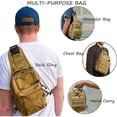 thumbnail image 3 of Crossbody Bags for Men, Oxford Waterproof Fabric Small Outdoor Hiking, Chest Pack for Men with Adjustable Shoulder Strap, Khaki, 3 of 7