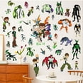thumbnail image 4 of 40 PCS For Ben 10 Theme Wall Stickers – Cartoon Character PVC Removable DIY Wall Decals for Boys Girls Bedroom, Living Room, Playroom Decor, 9.84x17.72 Inch, 4 Sheets Set, 4 of 5