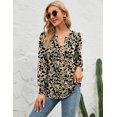 thumbnail image 4 of Womens V Neck Puff Short Sleeve Pleated T Shirts Fashion Summer Tops Casual Tunic Blouse, 4 of 8