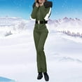 thumbnail image 4 of Noarlalf Ski Suits Woman Winter Outdoor Sports Jumpsuit with Removable Collar Outdoor Sports Zipper Ski Suit Army Green XL, 4 of 7