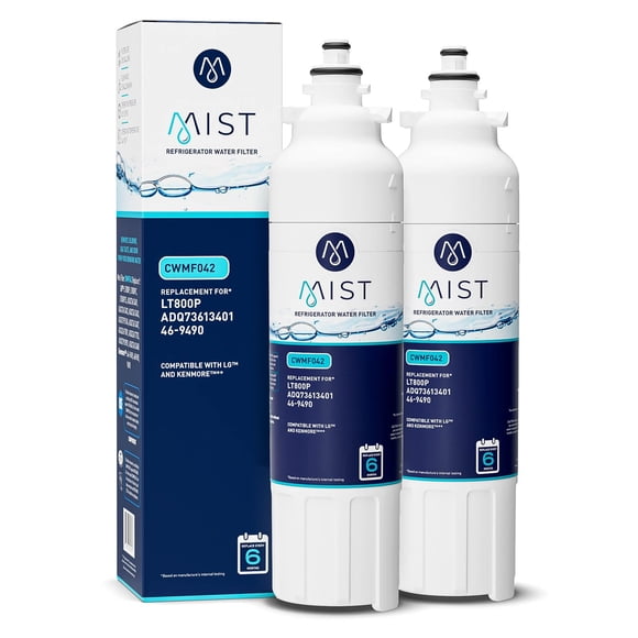Mist ADQ73613401 Refrigerator Water Filter Replacement for LG LT800P, ADQ73613402, Kenmore 46-9490, Fridge LSXS26326S â?? NSF 42 Certified â?? 2 Pa