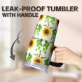 thumbnail image 5 of Sunflower 20oz Stainless Steel Tumbler with Handle and Straw – Insulated Travel Cup with Sliding Lid, 360° Full Wrap Printed Mug for Home, Outdoor & Sports Use, Foral, 5 of 6