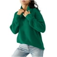 thumbnail image 5 of Women's Mock Turtleneck Sweater Fall Long Batwings Sleeve Casual Oversized Knit Pullover Women Slouchy Tunic Sweaters Tops, 5 of 5