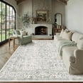 thumbnail image 3 of BERTHMEER 6'x9' Oriental Area Rugs Washable Vintage Rugs for Living Room Farmhouse Dining Room Office Throw Rugs Non-slip, Green, 3 of 7