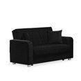 thumbnail image 3 of Ottomanson Magnificence Sleeper Loveseat, Black Chenille, 3 of 7