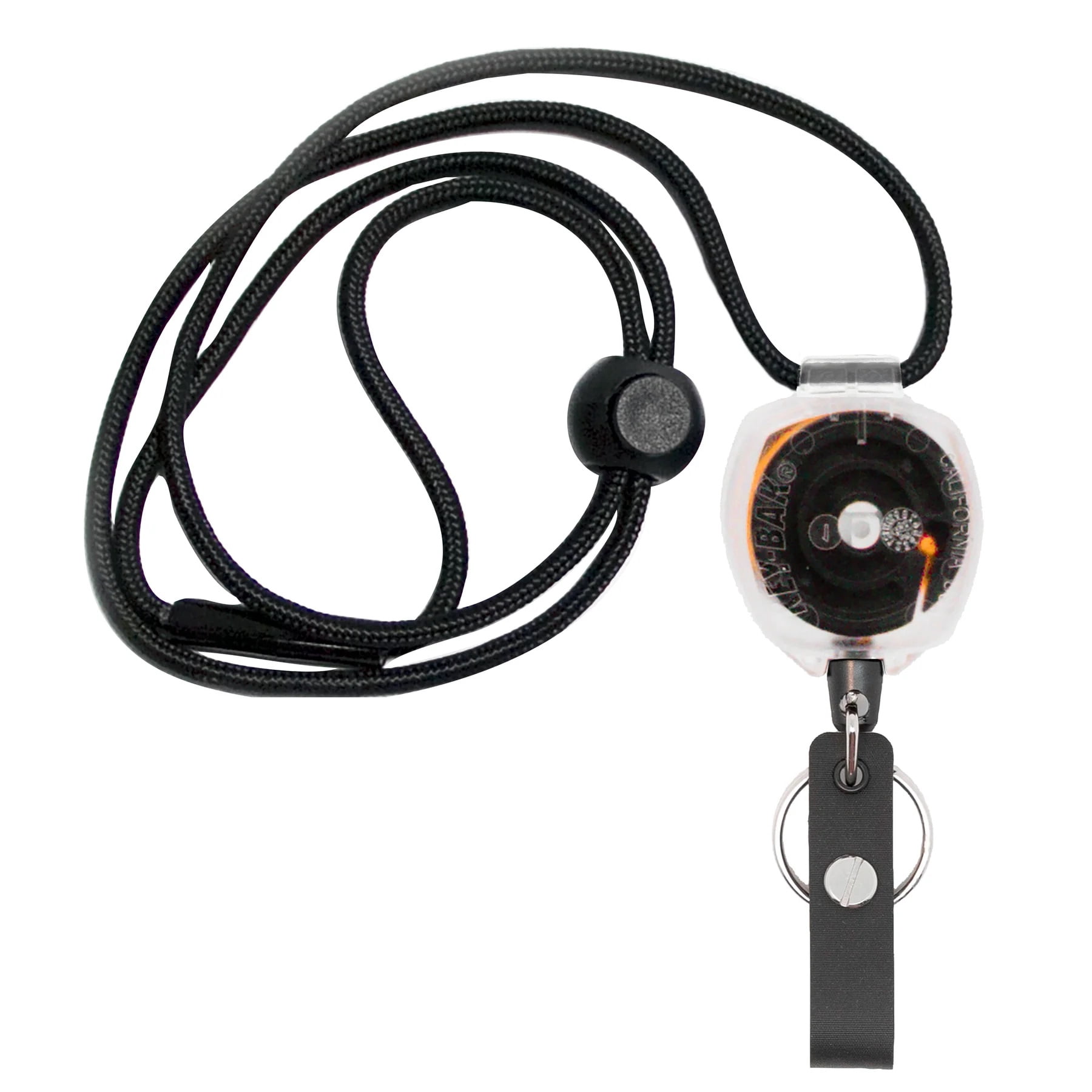 KEY-BAK Super Duty ID Badge Holder & Clear Sidekick Retractable Keychain with Lanyard- Orange
